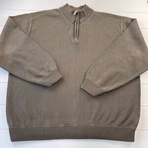 Eddie Bauer Men’s 1/4 Zip Brown Sweater men’s size XXL y2k